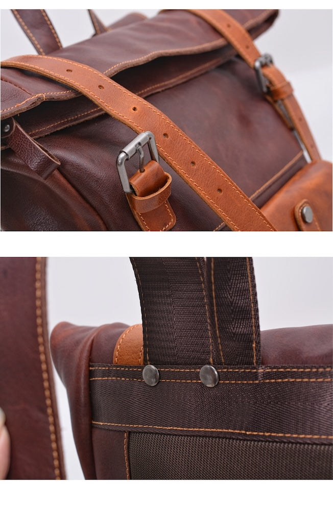 Leather backpack