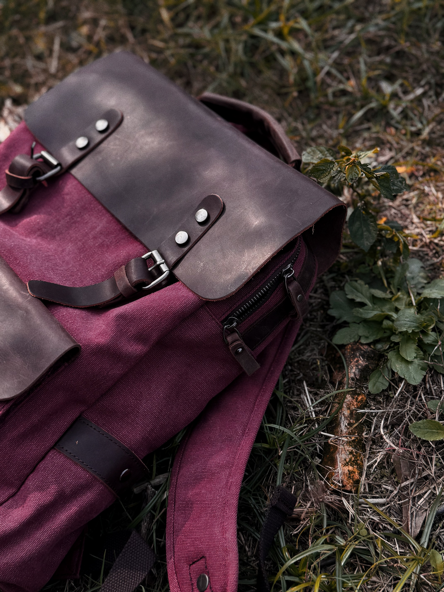 Rose red backpack